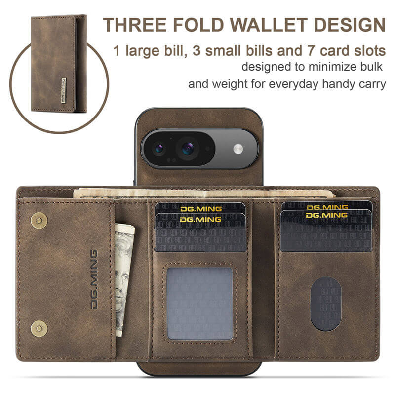 DG.MING Google Pixel 9/9 Pro Magnetic 2-in-1 Mini Wallet Case