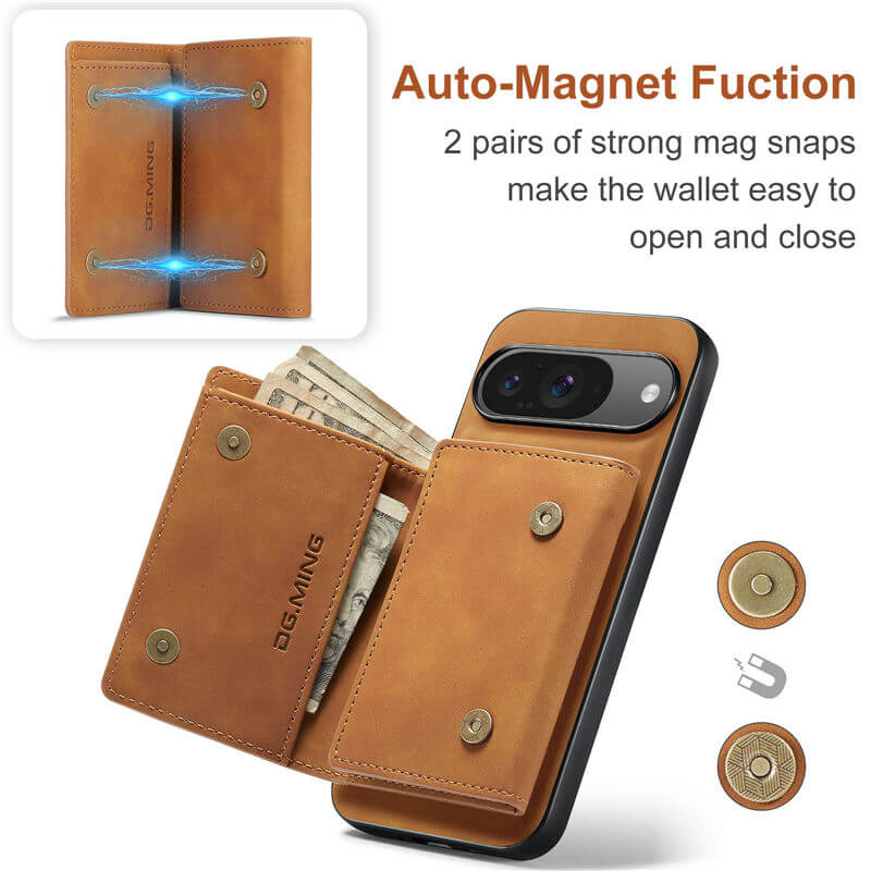 DG.MING Google Pixel 9/9 Pro Magnetic 2-in-1 Mini Wallet Case