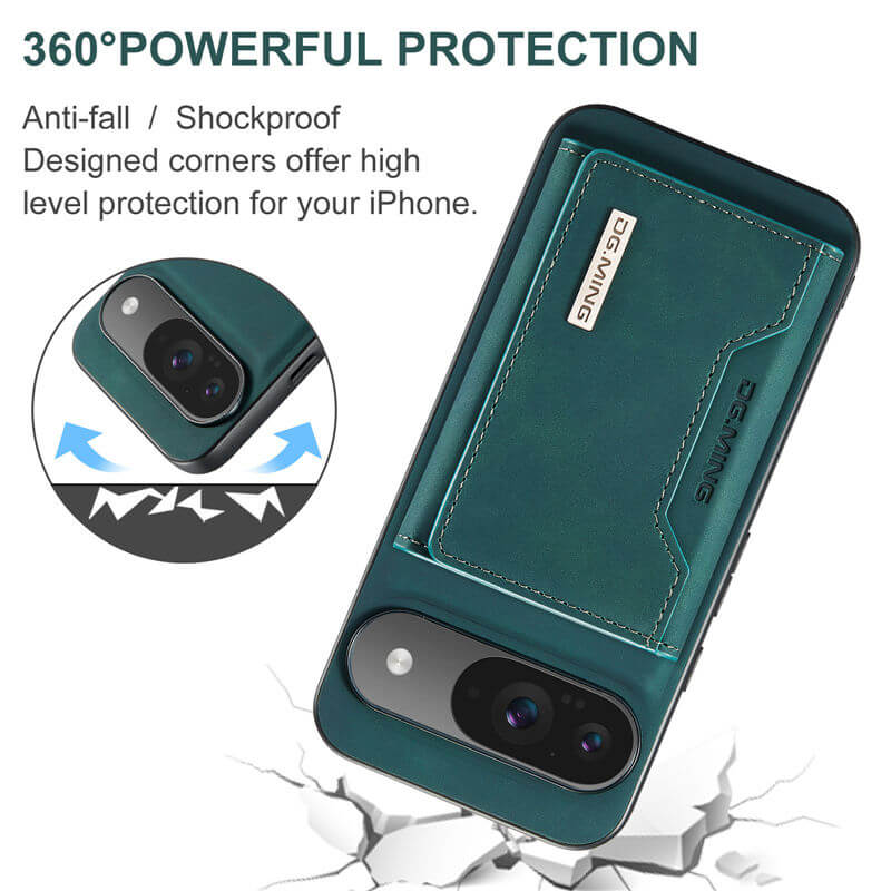 DG.MING Google Pixel 9/9 Pro Magnetic Detachable Wallet Case