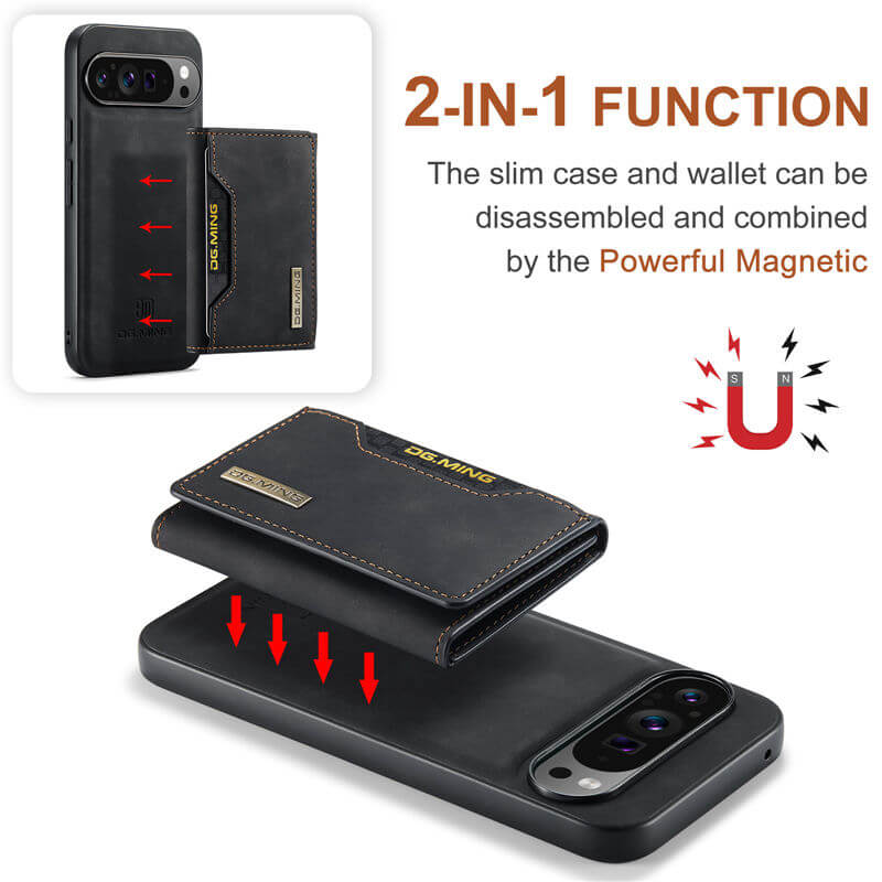 DG.MING Google Pixel 9 Pro XL Magnetic Detachable Wallet Case
