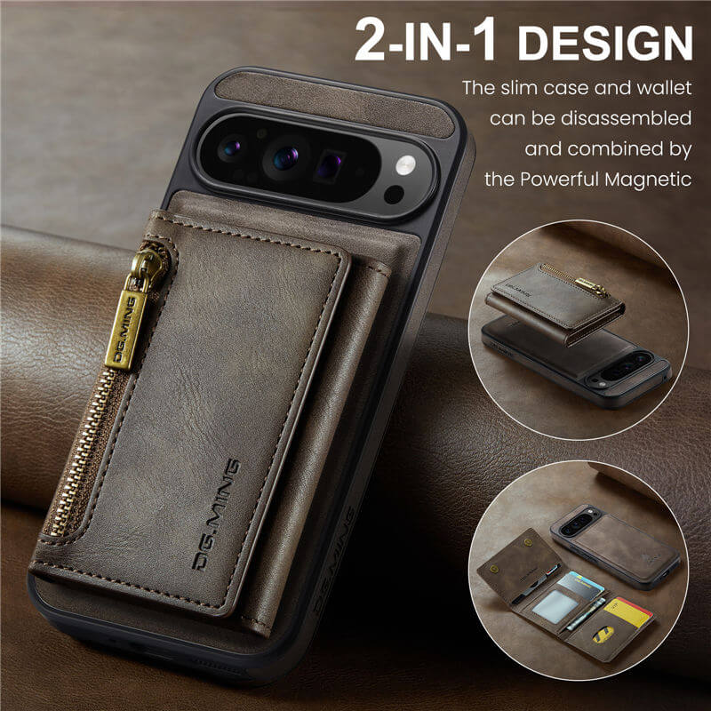 DG.MING Google Pixel 9 Pro XL Wallet RFID Blocking Case