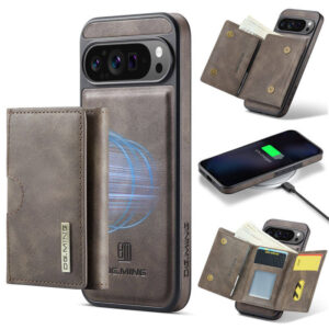 DG.MING Google Pixel 9 Pro XL 2-in-1 Magnetic Wallet Case – Detachable Design with 6 Card Slots, RFID Blocking & Wireless Charging