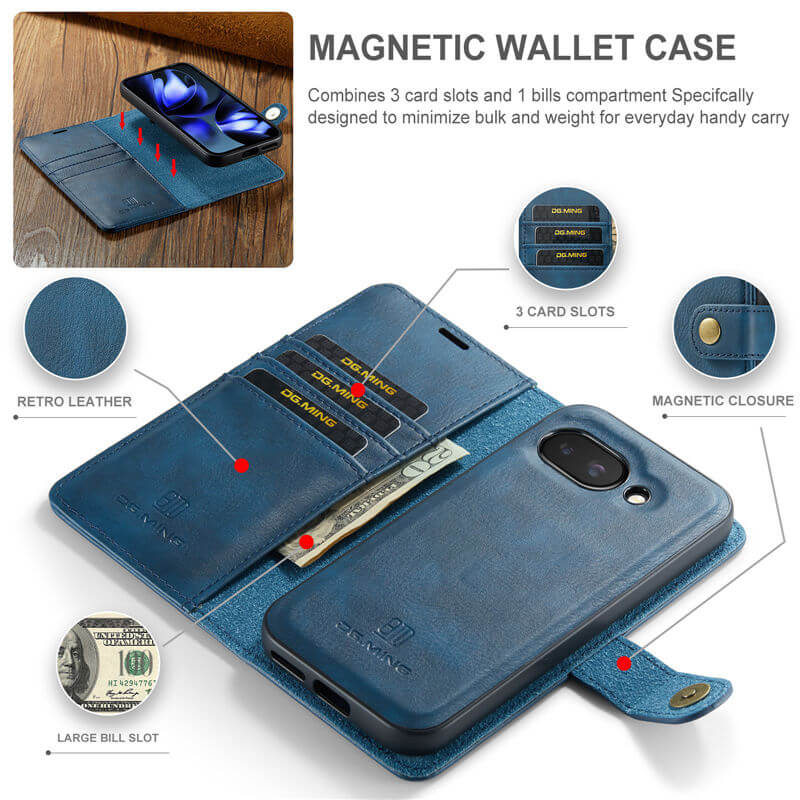 DG.MING Google Pixel 9A Wallet Magnetic Case