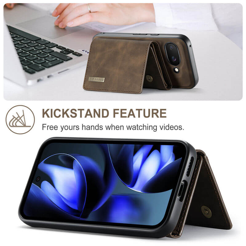 DG.MING Google Pixel 9A Wallet Kickstand Case