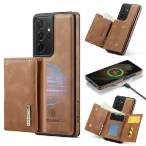 DG.MING Samsung Galaxy S21 Ultra 2-in-1 Magnetic Wallet Case – Detachable Design with 6 Card Slots, RFID Blocking & Wireless Charging