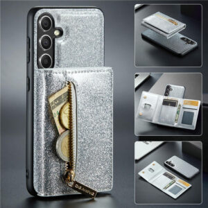 DG.MING Samsung Galaxy S23 FE Magnetic Wallet Glitter Leather Case