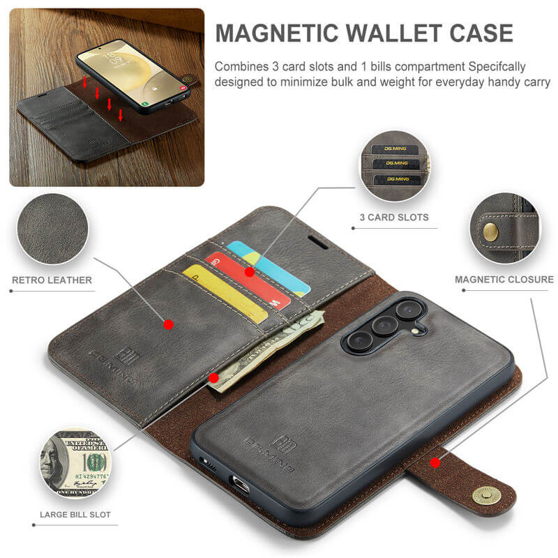 DG.MING Samsung Galaxy S24 Plus Wallet Magnetic Case