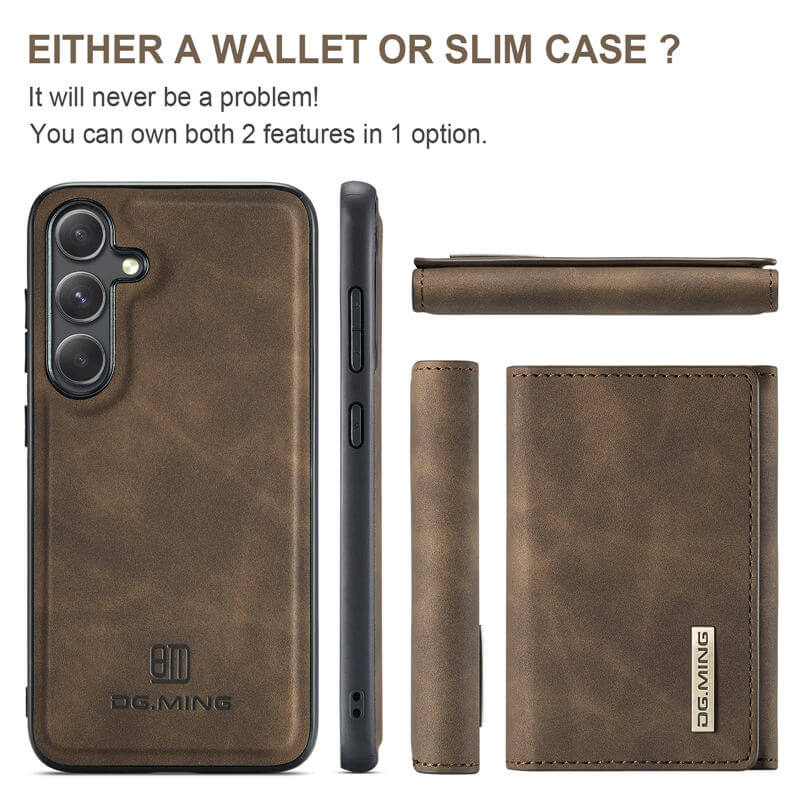 DG.MING Samsung Galaxy S24 FE Magnetic 2-in-1 Mini Wallet Case