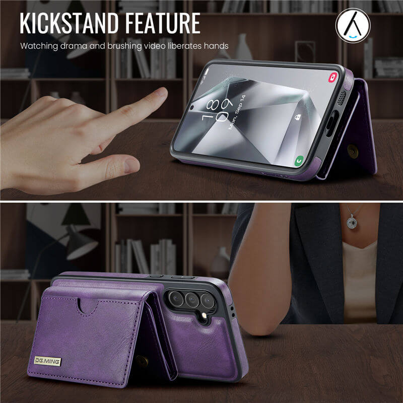 DG.MING Samsung Galaxy S24 FE Wallet Kickstand Case