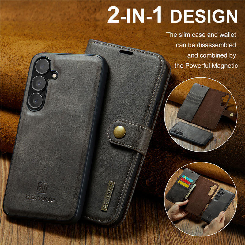 DG.MING Samsung Galaxy S25 Wallet Detachable 2-in-1 Case