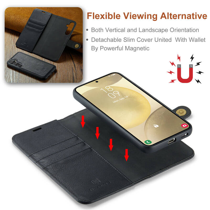 DG.MING Samsung Galaxy S25 Wallet Detachable 2-in-1 Case