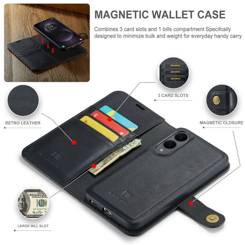 DG.MING Samsung Galaxy S25 Edge Wallet Case