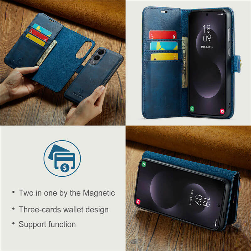 DG.MING Samsung Galaxy S25 Edge Wallet Detachable 2 in 1 Case
