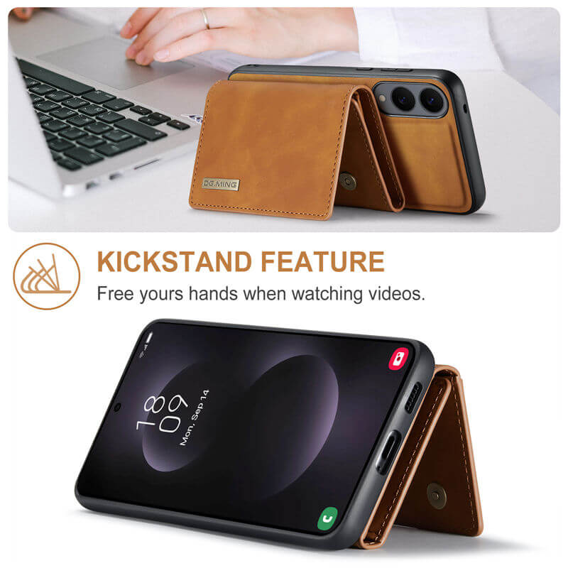 DG.MING Samsung Galaxy S25 Edge Wallet Kickstand Case