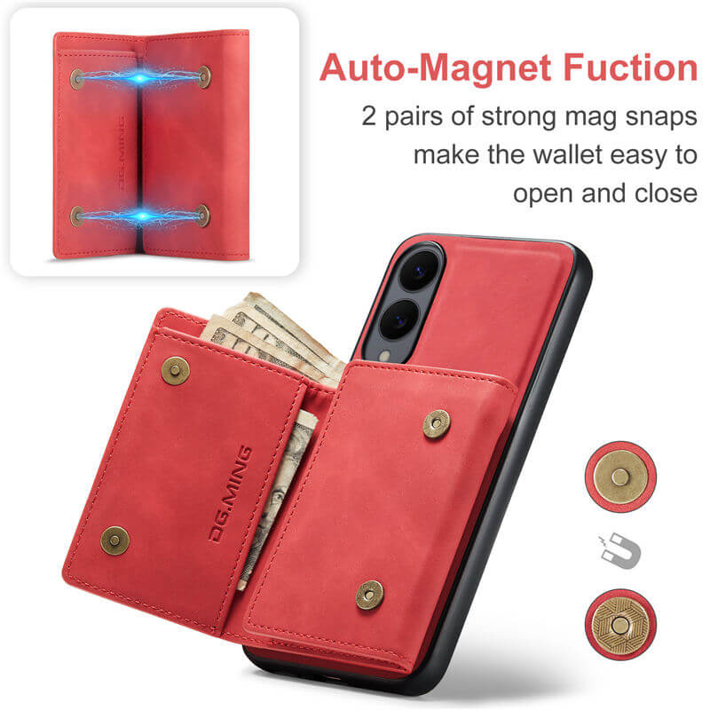 DG.MING Samsung Galaxy S25 Edge Magnetic 2-in-1 Mini Wallet Case