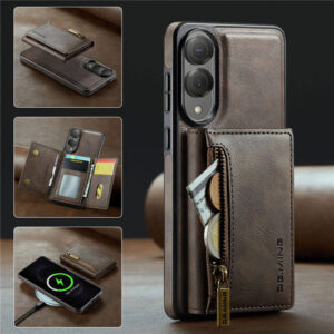 DG.MING Samsung Galaxy S25 Edge RFID Wallet Case with Magnetic 2-in-1 & Wireless Charging