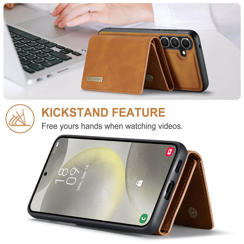 DG.MING Samsung Galaxy S25 Wallet Kickstand Case