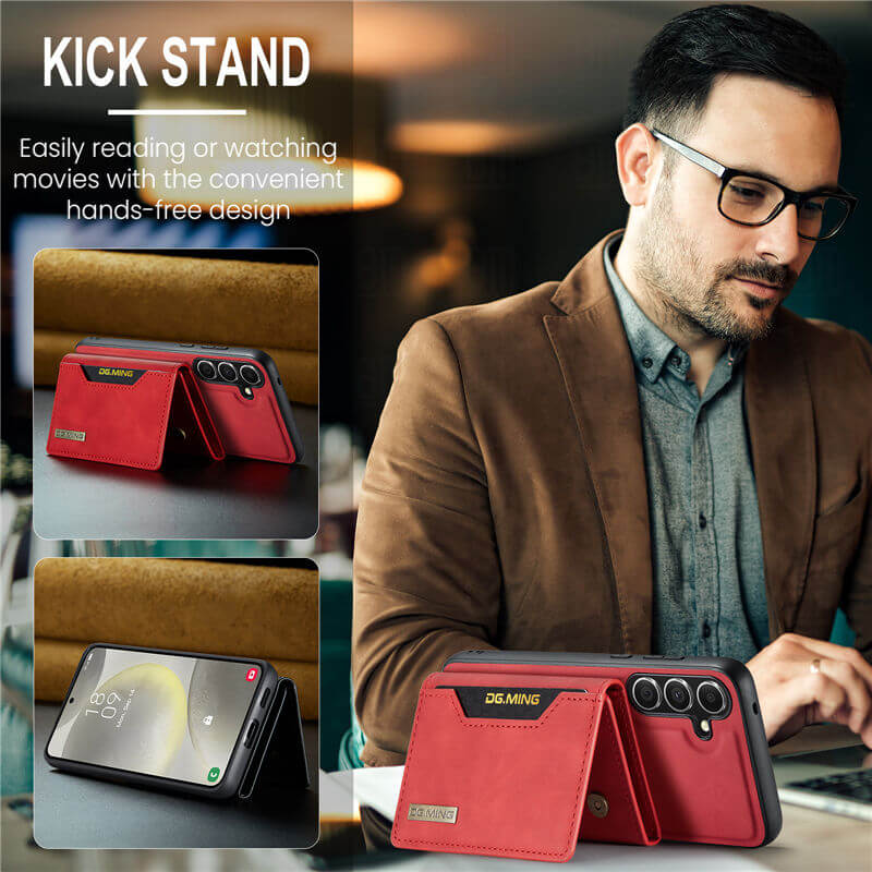 DG.MING Samsung Galaxy S25 Wallet Kickstand Case