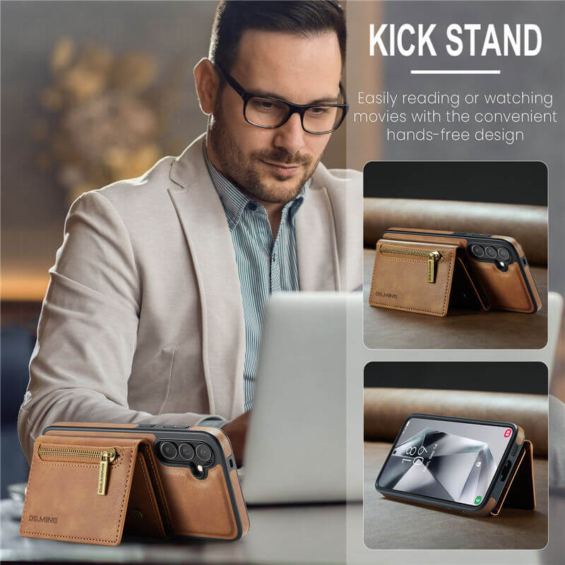 DG.MING Samsung Galaxy S25 Plus Wallet Stand Case