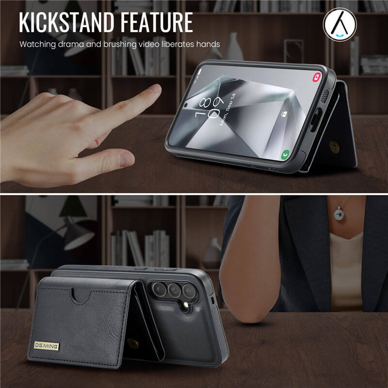DG.MING Samsung Galaxy S25 Plus Wallet Kickstand Case