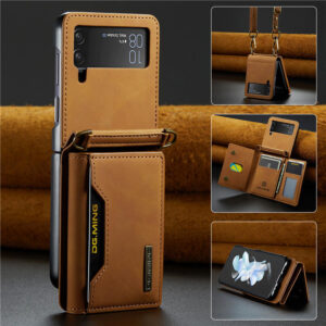 DG.MING Samsung Galaxy Z Flip3 Crossbody Wallet Kickstand Case