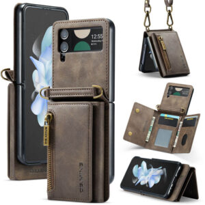 DG.MING Crossbody Bag Samsung Galaxy Z Flip3 Wallet RFID Blocking Case