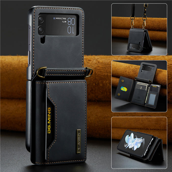 Crossbody Bag For Samsung Galaxy Z Flip 4 Soft Leather Wallet Case