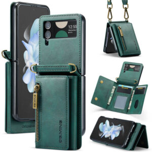 DG.MING Crossbody Bag Samsung Galaxy Z Flip4 Wallet RFID Blocking Case