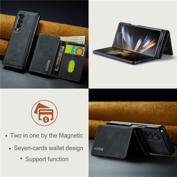 DG.MING Samsung Galaxy Z Fold3 M1 Series Wallet Case Black