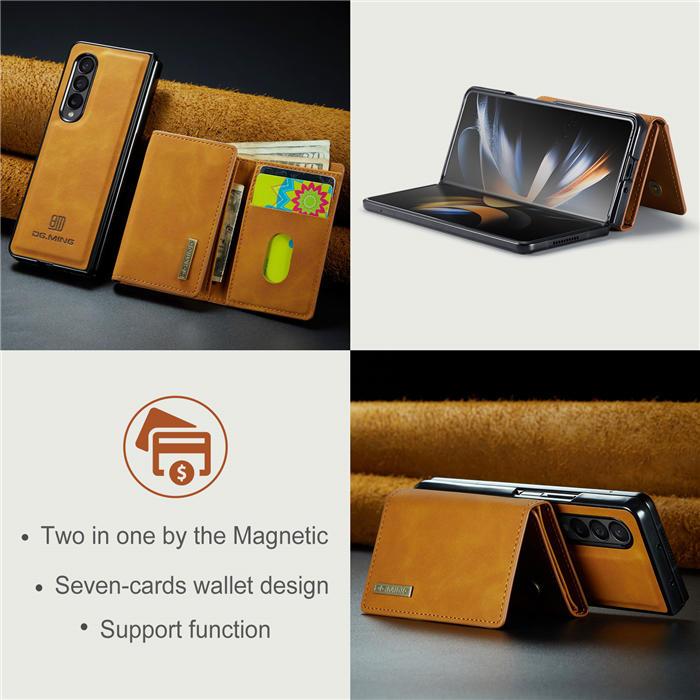 DG.MING Samsung Galaxy Z Fold3 M1 Series Wallet Case Brown
