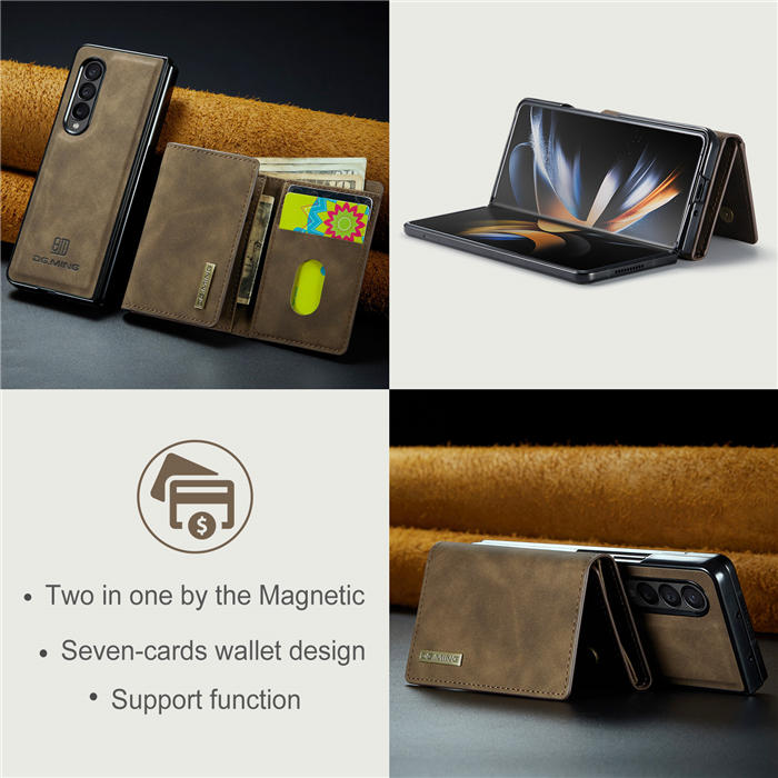 DG.MING Samsung Galaxy Z Fold3 M1 Series Wallet Case Coffee