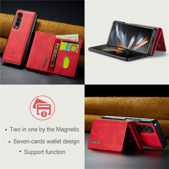 DG.MING Samsung Galaxy Z Fold3 M1 Series Wallet Case Red