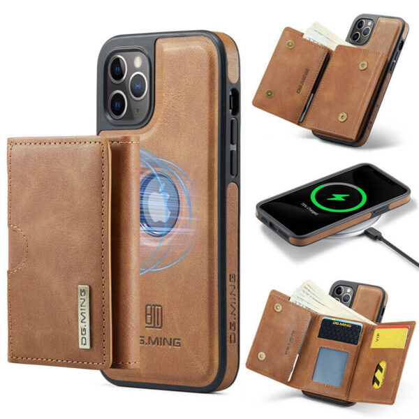 DG.MING iPhone 11 Pro 2-in-1 Magnetic Wallet Case – Detachable Design with 6 Card Slots, RFID Blocking & Wireless Charging