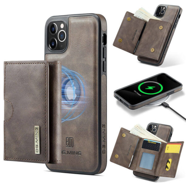 DG.MING iPhone 11 Pro Max 2-in-1 Magnetic Wallet Case – Detachable Design with 6 Card Slots, RFID Blocking & Wireless Charging