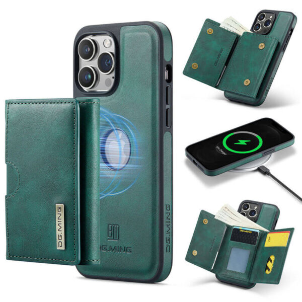 DG.MING iPhone 12 Pro Max 2-in-1 Magnetic Wallet Case – Detachable Design with 6 Card Slots, RFID Blocking & Wireless Charging