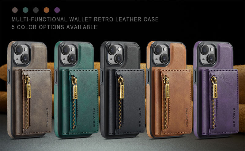 DG.MING iPhone 14 Wallet RFID Blocking Case