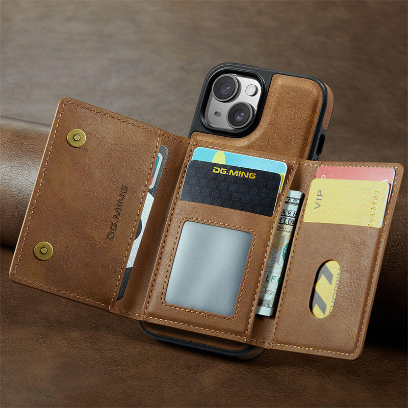 DG.MING iPhone 14 Wallet RFID Blocking Case