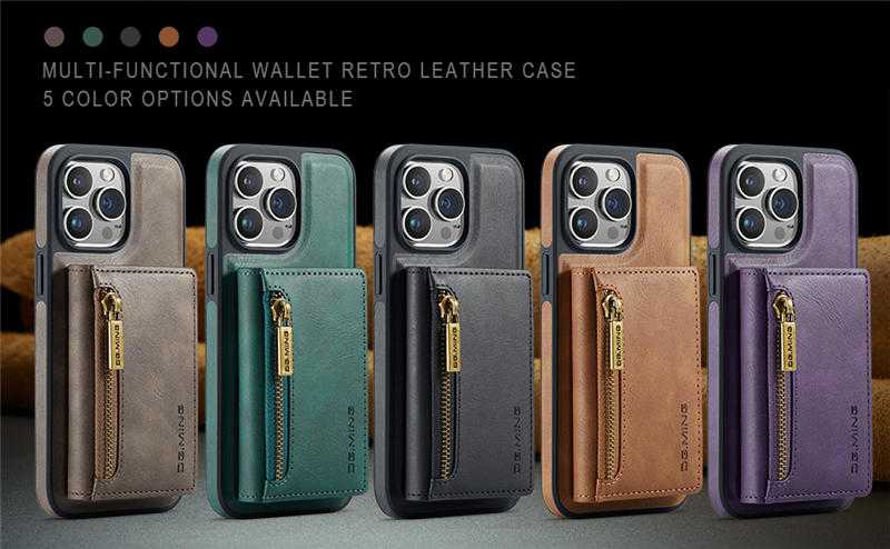 DG.MING iPhone 13 Pro Max Wallet RFID Blocking Case