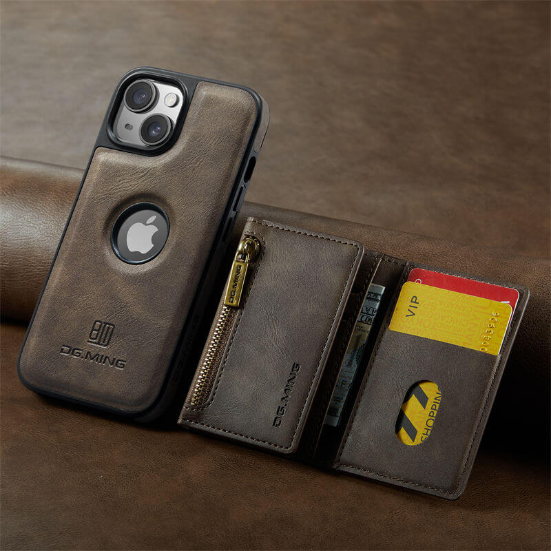 DG.MING iPhone 14 Plus Wallet RFID Blocking Case