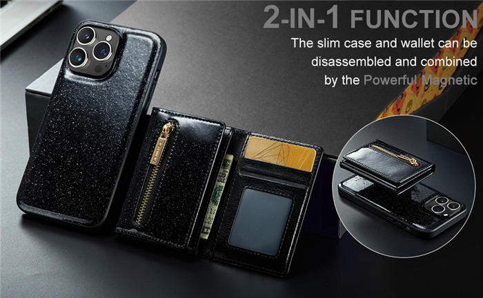 DG.MING iPhone 14 Pro Max M3 Series Wallet Case Black