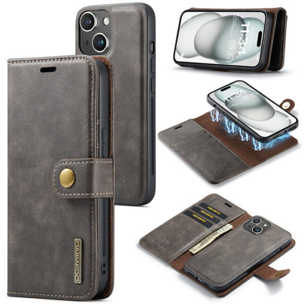 DG.MING iPhone 15 Plus Wallet Magnetic Case