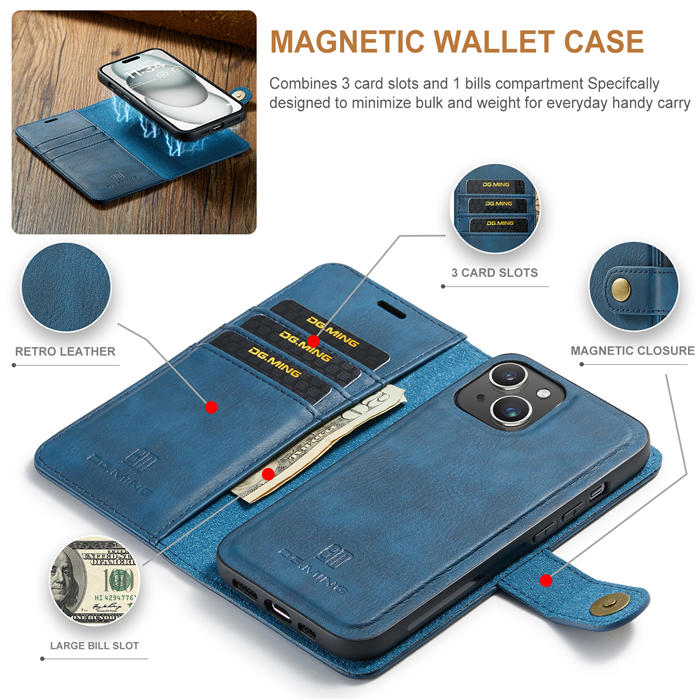 DG.MING iPhone 15 Wallet Magnetic Case