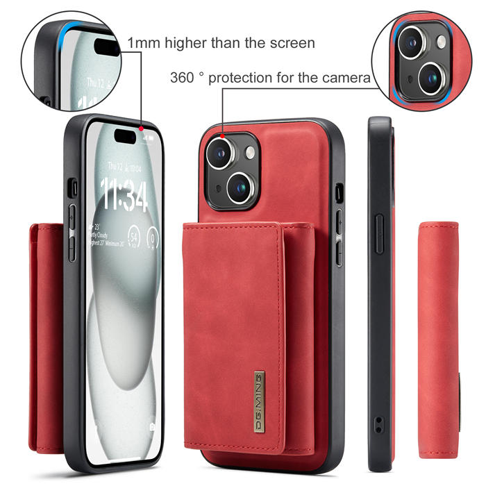 DG.MING iPhone 15 Magnetic 2-in-1 Mini Wallet Case