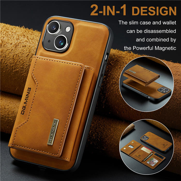 DG.MING iPhone 15 Plus Magnetic Detachable Mini Wallet Case
