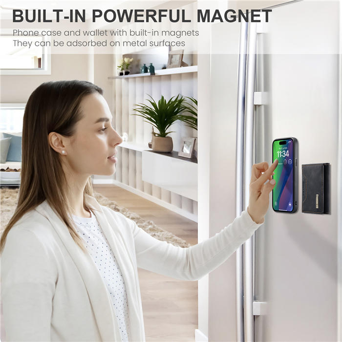 DG.MING iPhone 15 Magnetic Detachable Mini Wallet Case