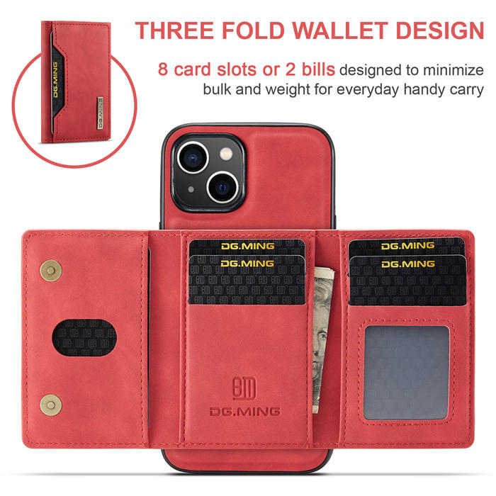 DG.MING iPhone 15 Plus Magnetic Detachable Mini Wallet Case