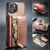 DG.MING iPhone 15 Magnetic Wallet Glitter Leather Case