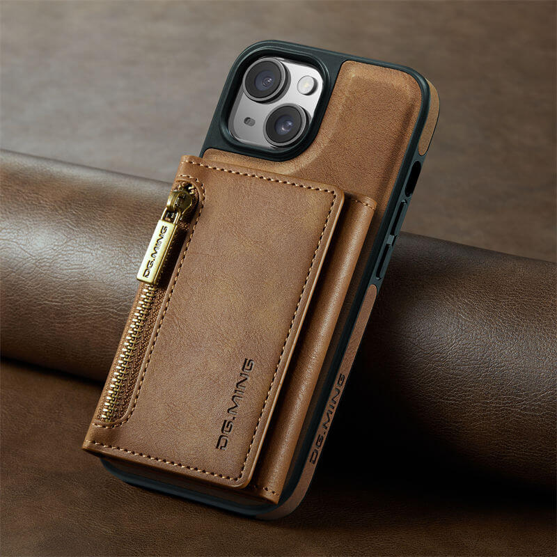 DG.MING iPhone 15 Wallet RFID Blocking Case