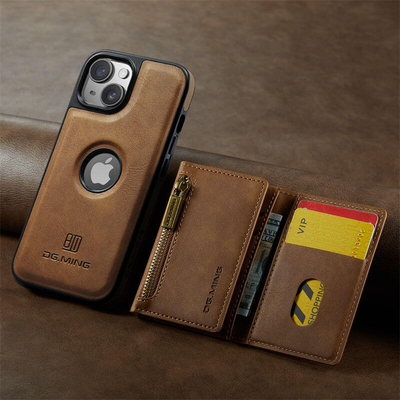 DG.MING iPhone 15 Wallet RFID Blocking Case