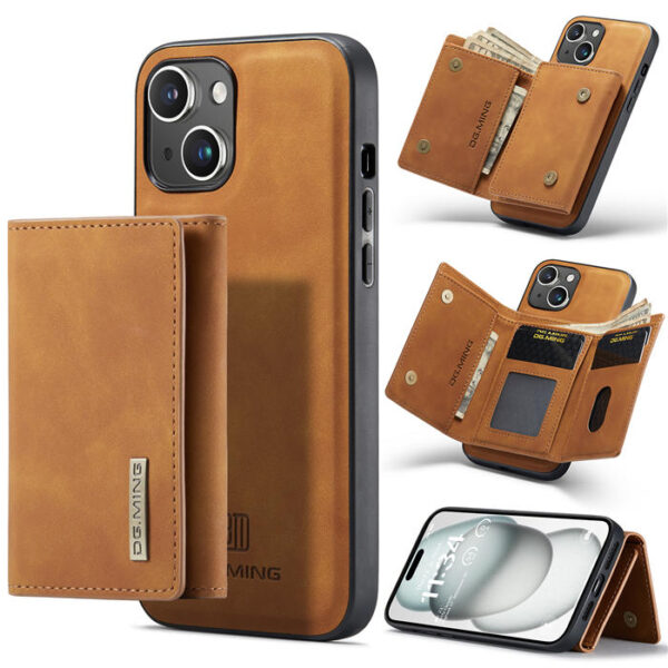 DG.MING iPhone 15 Plus Magnetic 2-in-1 Mini Wallet Case